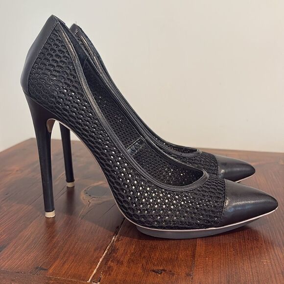 BCBGMaxAzria Mesh Ma-Kassia Black Stilletto Size 8.5 M - Picture 3 of 15